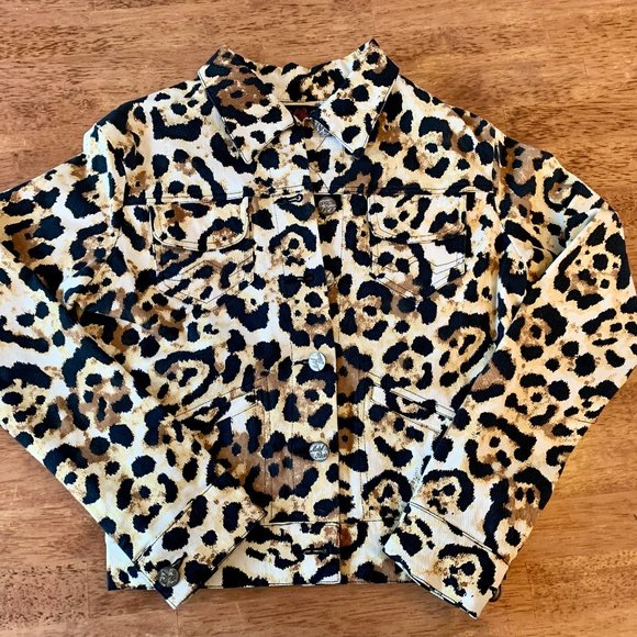 Animal Print light-weight denim-style jacket - Picture 1 of 6